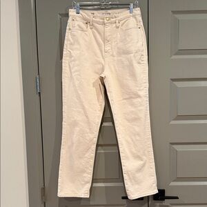 J. Crew Classic Straight Ecru Cream Denim Jeans